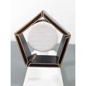 Sylca Designs Pentagon Bracelet Black Golden Stretch Asymmetrical 7 inch